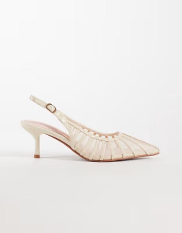 リバーアイランド レディース シューズ パンプス メッシュ River Island panelled mesh pumps in cream クリーム