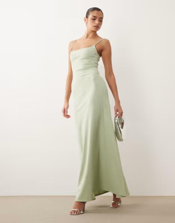 エイソス レディース トップス 衣装 スピード競技 マキシ ASOS DESIGN cami maxi dress with lace up back インチ light Sage サルヴィア