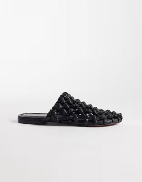 ブロンクス レディース シューズ サンダル Bronx Ann-aya woven flat mules black 黒いこと