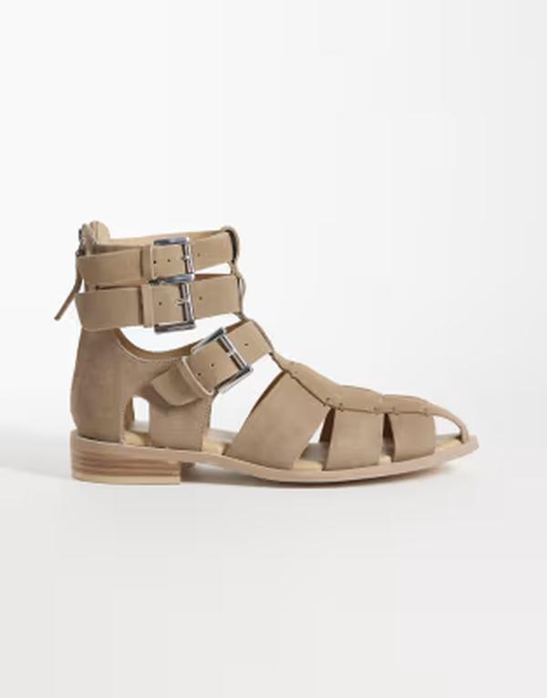 ブロンクス レディース シューズ サンダル スエード Bronx Next-wagon cage shoes in sand suede Sand サンド|ReVida 店