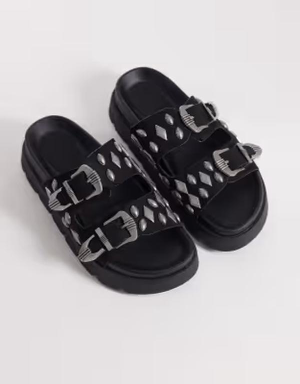エイソス レディース シューズ サンダル スエードクロス ASOS DESIGN Flair boho studded sandalsuedette Black suedette 黒いこと