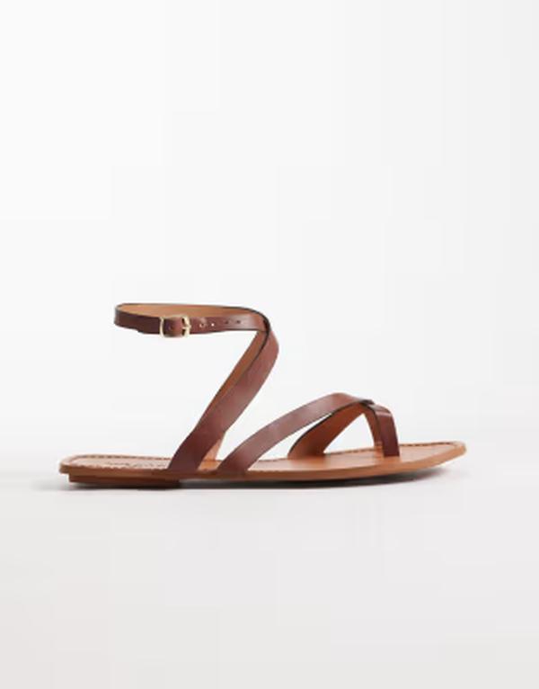 エイソス レディース シューズ サンダル なめし革 ASOS DESIGN Friction sandals インチ tan leather Tan leather タン