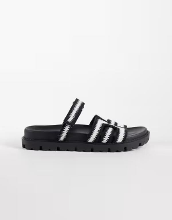 シミ レディース シューズ サンダル SIMMI ShoesIMMI London Adelle chunky sandal slides crochet Black crochet ブラック｜ReVida 店