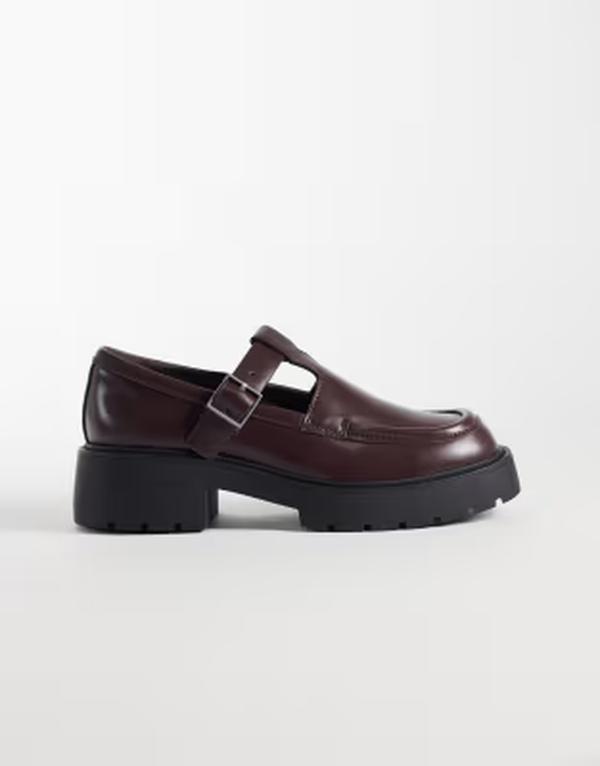 カルバンクライン レディース シューズ スリッポン・ローファー なめし革 Calvin Klein chunky leather loafers インチ dark Bordeaux/Black 黒いこと