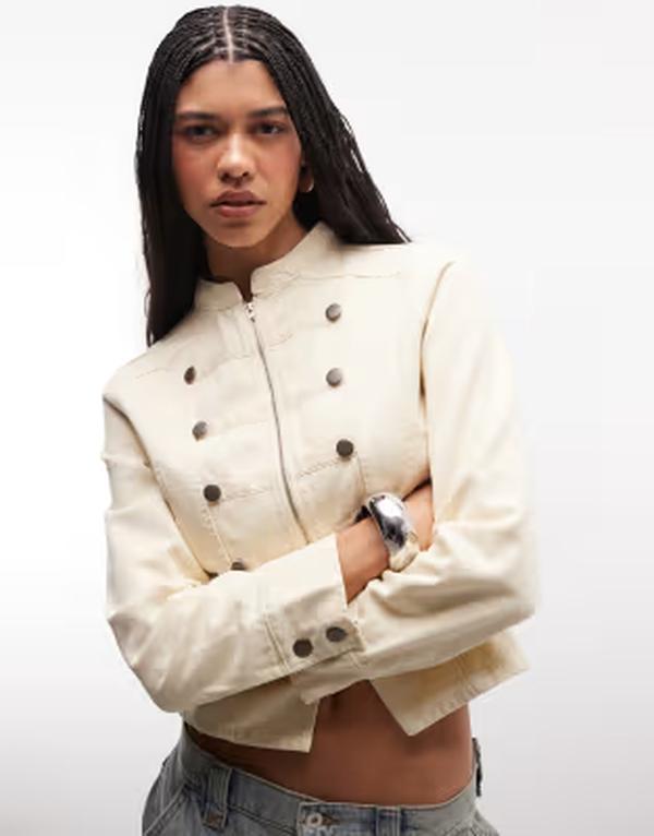 リクレイム ヴィンテージ レディース アウター 上衣・上衣 Reclaimed Vintage drummer boy jacket インチ ecru twill Khaki カーキ