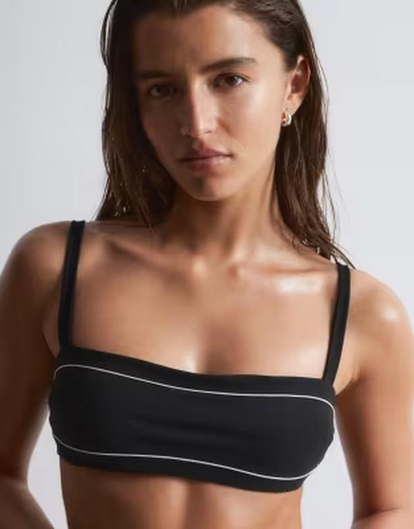 アンドアザーストーリーズ レディース 水泳着 いの一番のみ \u0026 Other Stories bandeau bikini top with mono stripe Black 黒いこと