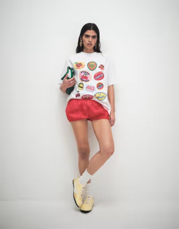 エイソス レディース ボトムス 二分の一ズボン下・さる股引き 遊撃手ズボン下 ASOS DESIGN micro boxer shorts poplin Red 赤いこと