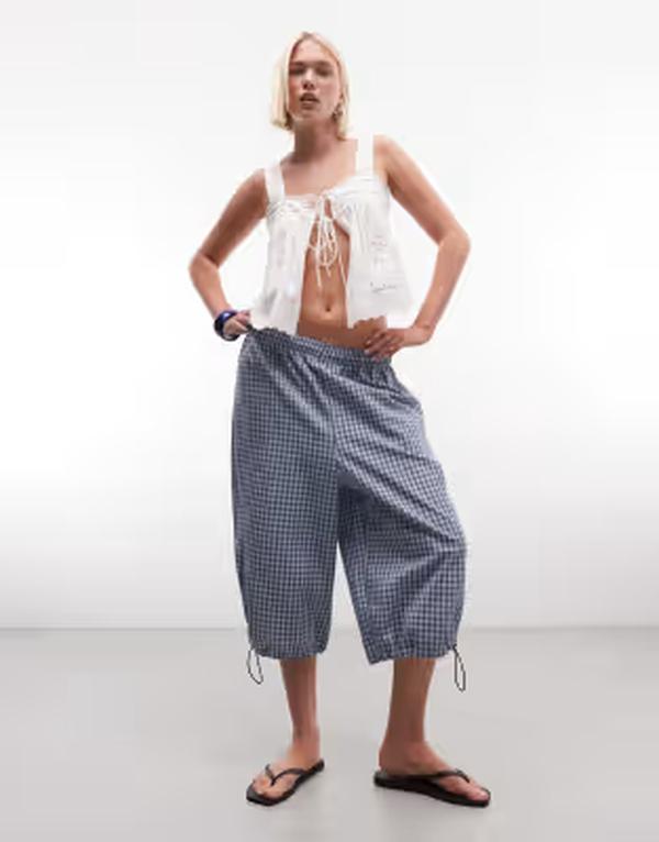 コルージョン レディース ボトムス ハーフパンツ・ショーツ ナイロン COLLUSION 3/4 nylon jorts in plaid CHECK PRINT チェック|ReVida 店
