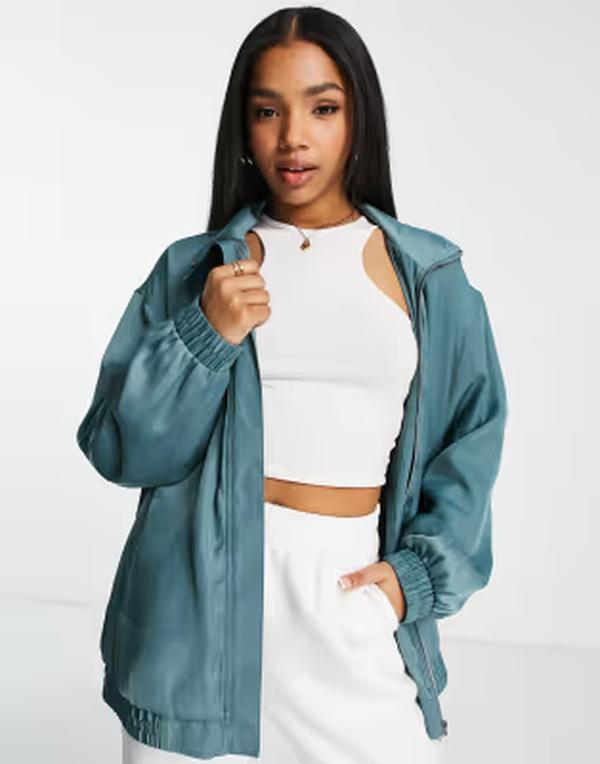 エイソス レディース アウター 上衣・上衣 ASOS DESIGN bomber jacket インチ teal ティール