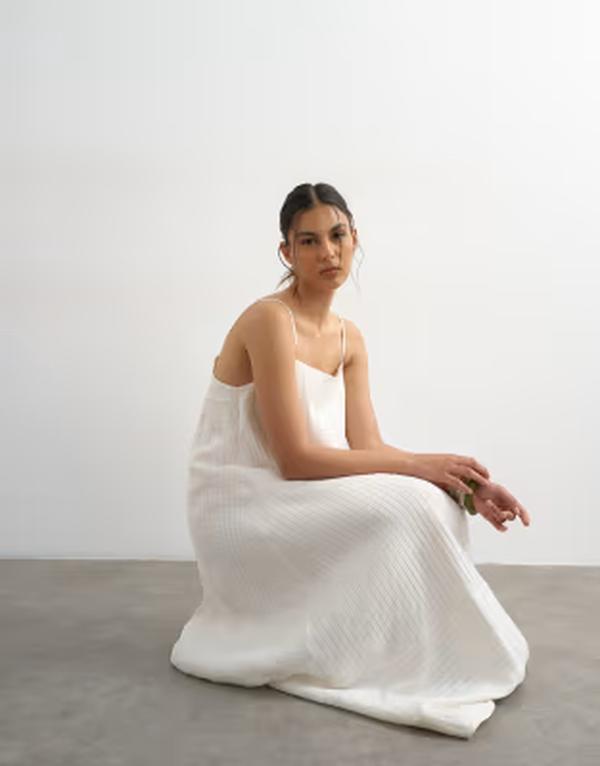 とっ始め販売店 レディース トップス 衣装 マキシ Topshopremium textured maxi sundress White 白いこと