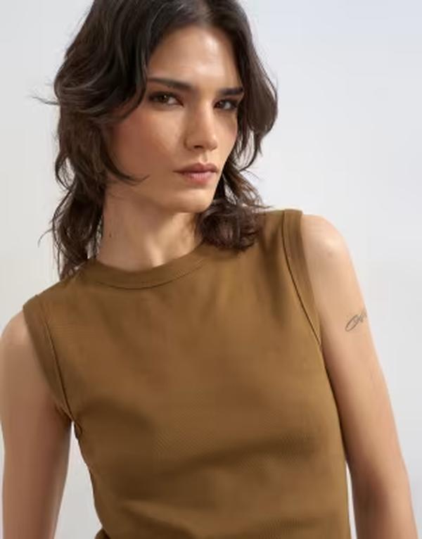 いの一番販売店 レディース トップス 貯蔵タンクいの一番 Topshop slim tank インチ deep olive Deep olive オリーブ