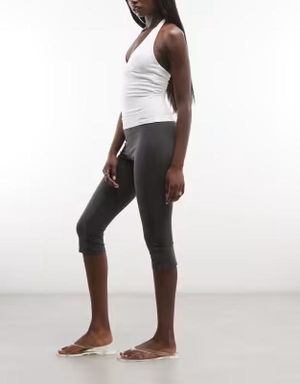 週日 レディース ボトムス 心地好いズボン下 旗がしら Weekday capri pants インチ dark gray 薄墨色