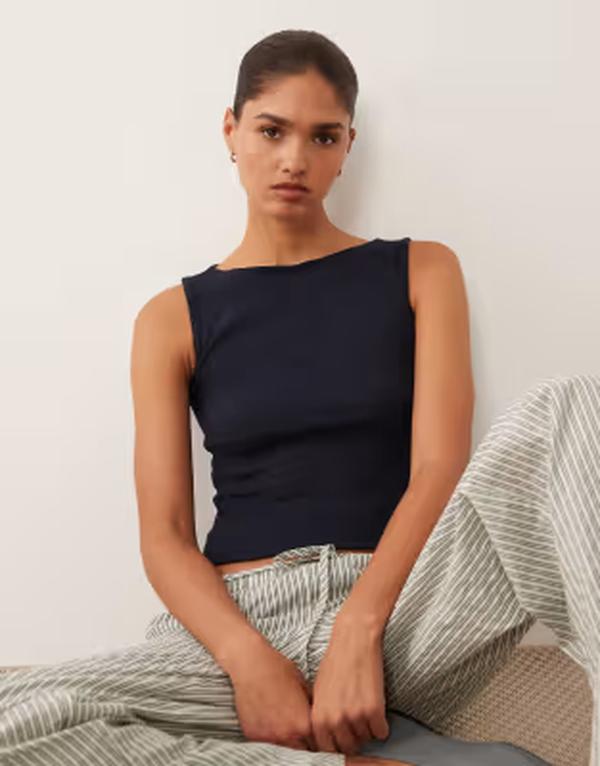 ブレーブソウル レディース トップス 貯蔵タンクいの一番 ハイネック Brave Soul high neck tank top NAVY 米国海軍