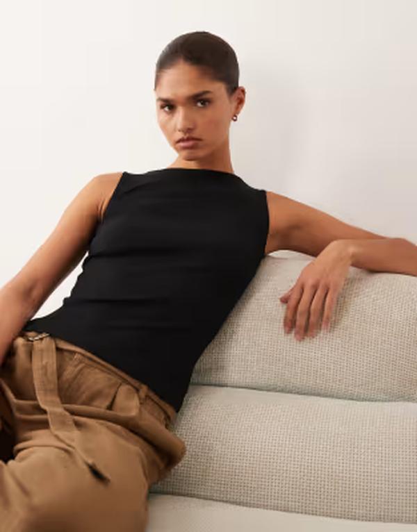 ブレーブソウル レディース トップス 貯蔵タンクいの一番 ハイネック Brave Soul high neck tank top Black 黒いこと