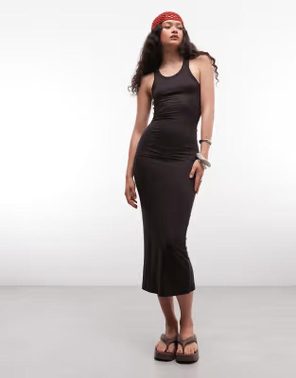 週日 レディース トップス 衣裳 ティーシャツ マキシ Weekday super soft jersey maxi dress Brown 赤銅色