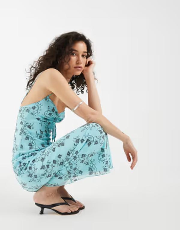モーテル レディース トップス ワンピース Motel Colette winding midaxi cami dress in ivy BLUE ブルー｜ReVida 店 20,705円