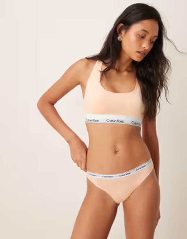 カルバンクライン レディース アンダーお召しもの ブリーフズボン下 ロゴタイプ Calvin Klein Icon Logo bikini briefs インチ peach bliss 桃