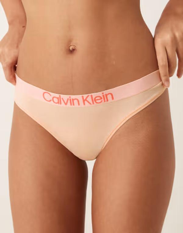 カルバンクライン レディース アンダーお召しもの ブリーフズボン下 綿織物 Calvin Klein Extra Soft Cotton thong インチ peach bliss 桃