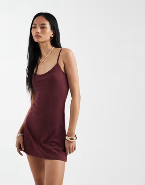 コットンオン レディース トップス ワンピース ミニ Cotton hold me mini dress in blackberry｜ReVida 店