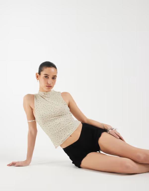 モーテル レディース ボトムス ハーフパンツ・ショーツ ギャザー Motel Ritala frill ruched hot pants Black ブラック｜ReVida 店