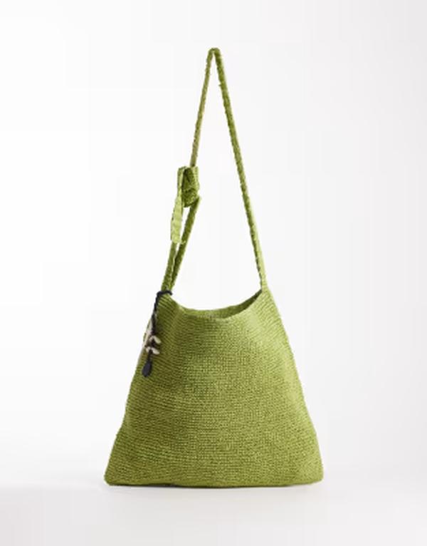 フリーピープル レディース 御徒面子 Free People coastal crush straw tote bag インチ matcha 緑であること