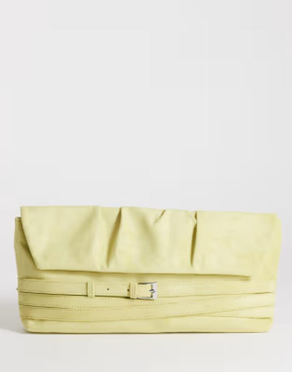 トップショップ レディース バッグ Topshop Meadow oversized strap clutch in chartreuse シャルトリューズ|ReVida 店