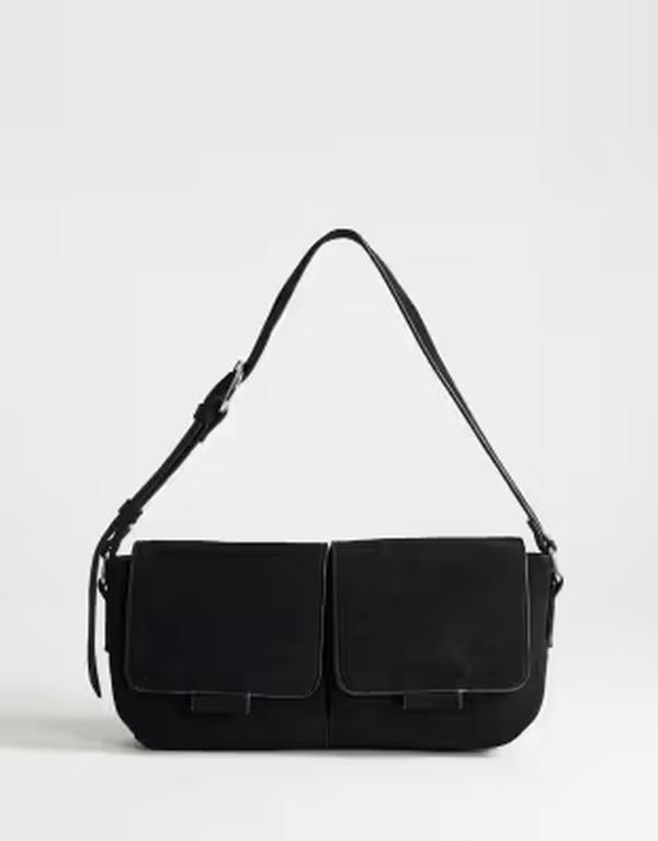トップショップ レディース バッグ スエード Topshop Joanie shoulder bag with front pocketsuedette Black ブラック｜ReVida 店