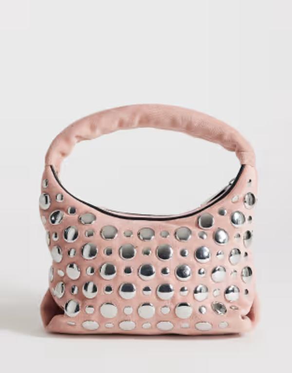 トップショップ レディース バッグ Topshop Juno small studded grabag PINK ピンク|ReVida 店