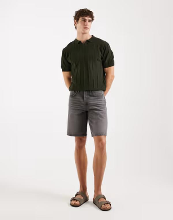 レディファインド レブル メンズ ボトムス 二分の一ズボン下・さる股引き 遊撃手ズボン下 ジーンズ Redefined Rebel Valencia loose fit denim shorts Gray 薄墨色