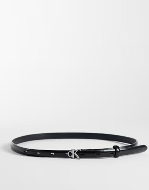 カルバンクライン レディース アクセサリー ベルト Calvin Klein round belt 15mm Black ブラック｜ReVida 店