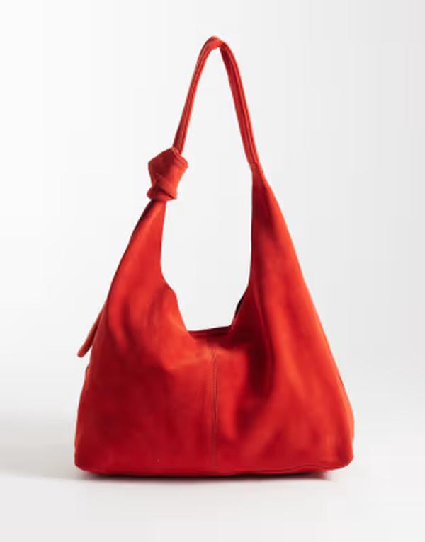 アクセサライズ レディース 御徒面子 スエードクロス Accessorize suede knot detail shoulder bag インチ orange オレンジ色
