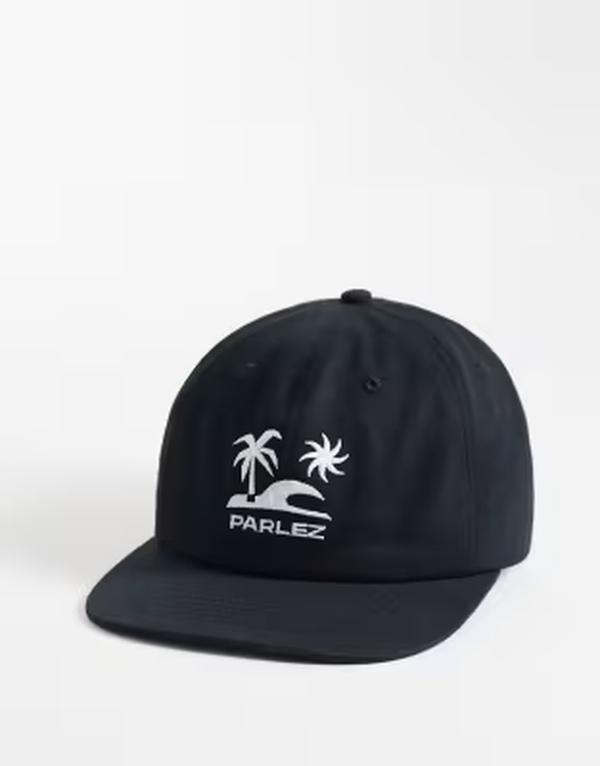パルレディース アクセサリー 帽子 プリント キャップ Parlez crowley beach print 6 panel cap Black ブラック|ReVida 店