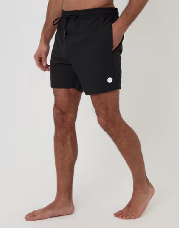 スリードベア メンズ 水着 ハーフパンツ・ショーツ ドローコードウエスト ショートパンツ Threadbare drawstring waist seersucker swim shorts Black ブラック｜ReVida 店 8,840円
