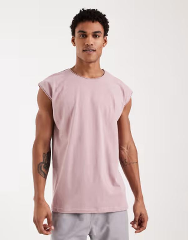 ブレーブソウル メンズ トップス ティーシャツ Brave Soul oversized tank top インチ lavender ラベンダー
