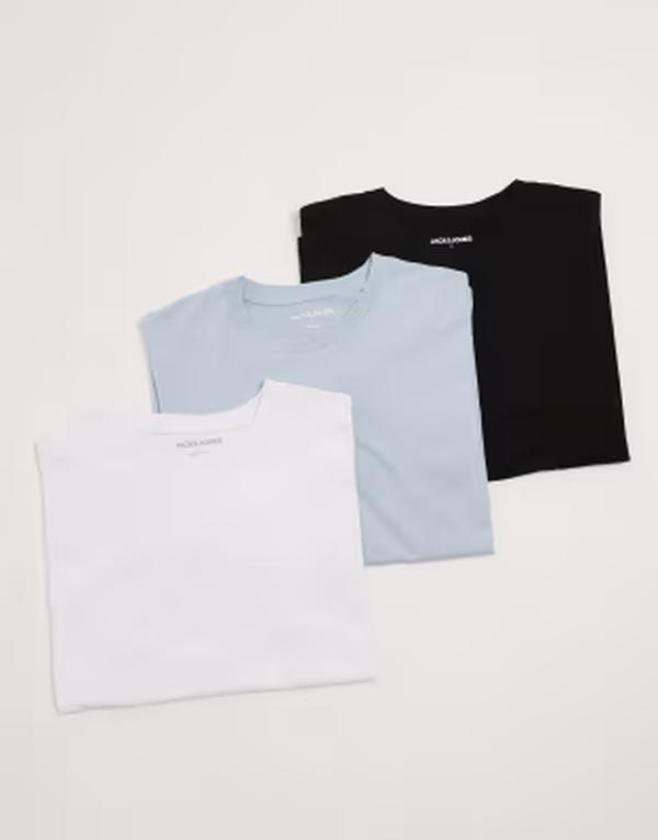 ジャック アンド ジョーンズ メンズ トップス Tシャツ Jack & Jones 3 pack loose T-shirts/blue/black Celestial Blue ブルー|ReVida 店