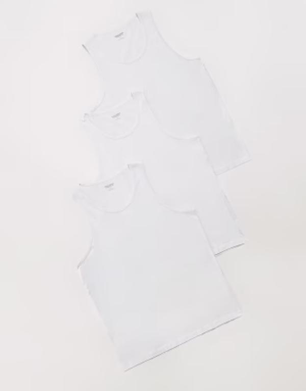 万力 アンド ジョーンズ メンズ トップス より良い Jack \u0026 Jones basics 3 pack tank tops White 白いこと
