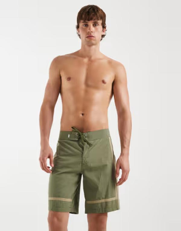 音楽的リズム メンズ 海水着 二分の一ズボン下・さる股引き Rhythm paneled trunks Khaki カーキ