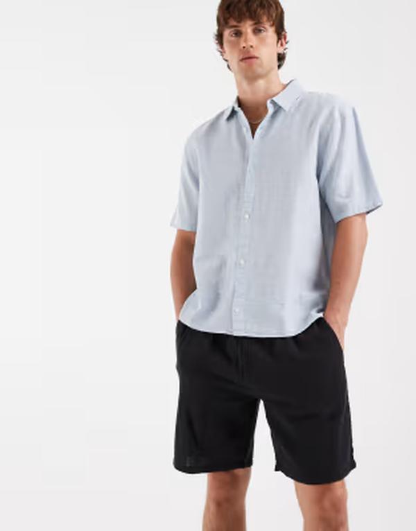 手玉 アンド ジョーンズ メンズ ボトムス 二分の一ズボン下・さる股引き 遊撃手ズボン下 Jack \u0026 Jones textured shorts Black 黒いこと