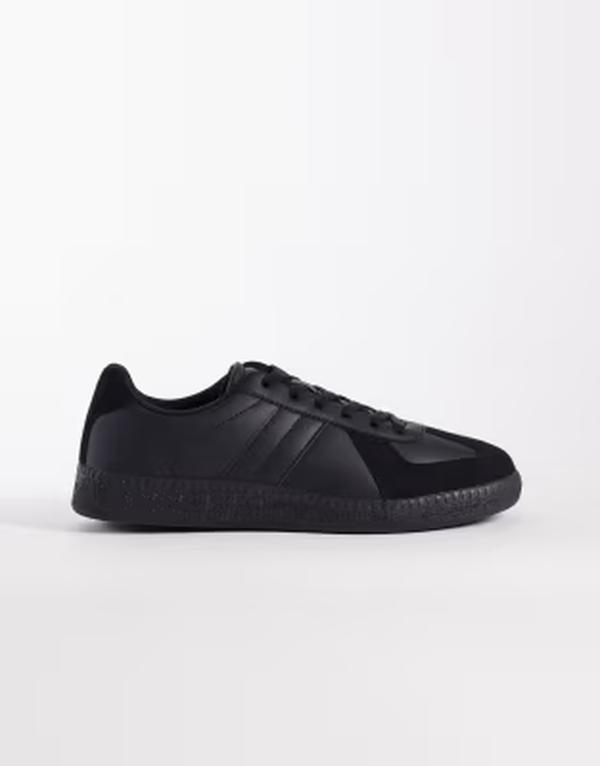 万力 アンド ジョーンズ メンズ シューズ スニーカー トリプル黒いこと なめし革 フェイクレザー Jack \u0026 Jones faux leather sneakers インチ triple Black 黒いこと