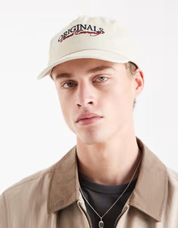 ジャック アンド ジョーンズ メンズ アクセサリー 帽子 キャップ ロゴ Jack & Jones originals logo cap Turtledove オフホワイト｜ReVida 店