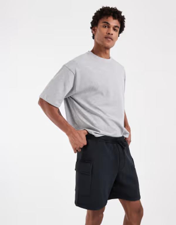 エイソス メンズ ボトムス 二分の一ズボン下・さる股引き 遊撃手ズボン下 プルオーバー ASOS DESIGN cargo jersey shorts NAVY 米国海軍