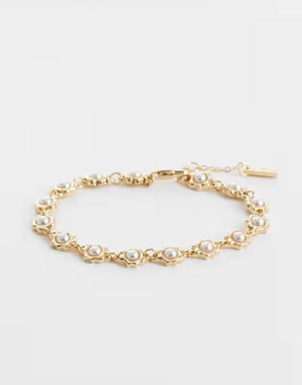 エイソス メンズ 付属物 ブレスレット・バングル・アンクレット ASOS DESIGN molten link pearl casting bracelet GOLD ゴールド