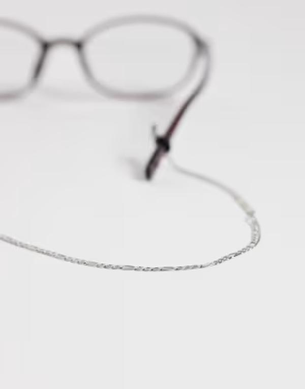 エイソス メンズ 佩び物 サングラス・アイウェア ASOS DESIGN figaro sunglasses chain SILVER しろがね色