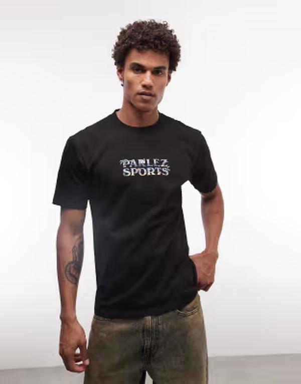 パルレ メンズ トップス Tシャツ ロゴ Parlez short sleeve ormond logo T-shirt Black ブラック｜ReVida 店