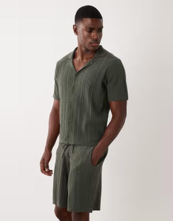 エイソス メンズ ボトムス 二分の一ズボン下・さる股引き 遊撃手ズボン下 編み物 ASOS DESIGN relaxed knit shorts インチ dark green - part of a set DARK GREEN 緑であること