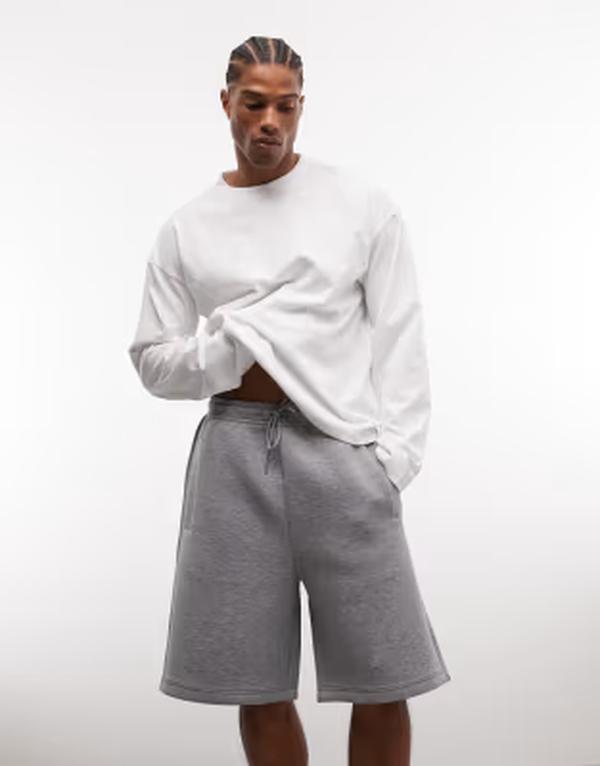 ウィークデイ メンズ ボトムス ハーフパンツ・ショーツ ショートパンツ スキューバ ジャージー Weekday Simon jersey shorts melange in Scuba-Style Fabric Gray グレー|ReVida 店