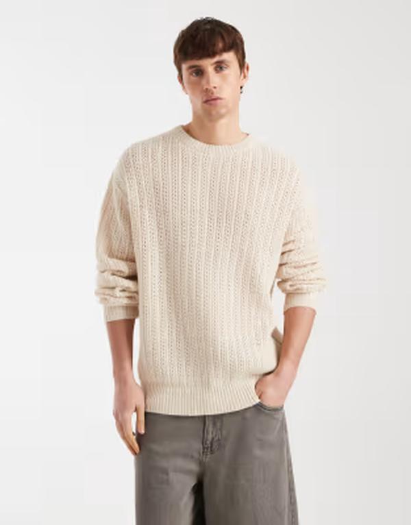 レディファインド レブル メンズ アウター 編み物・プルオーバー Redefined Rebel Axel boxy fit knit sweater BEIGE ベージュ