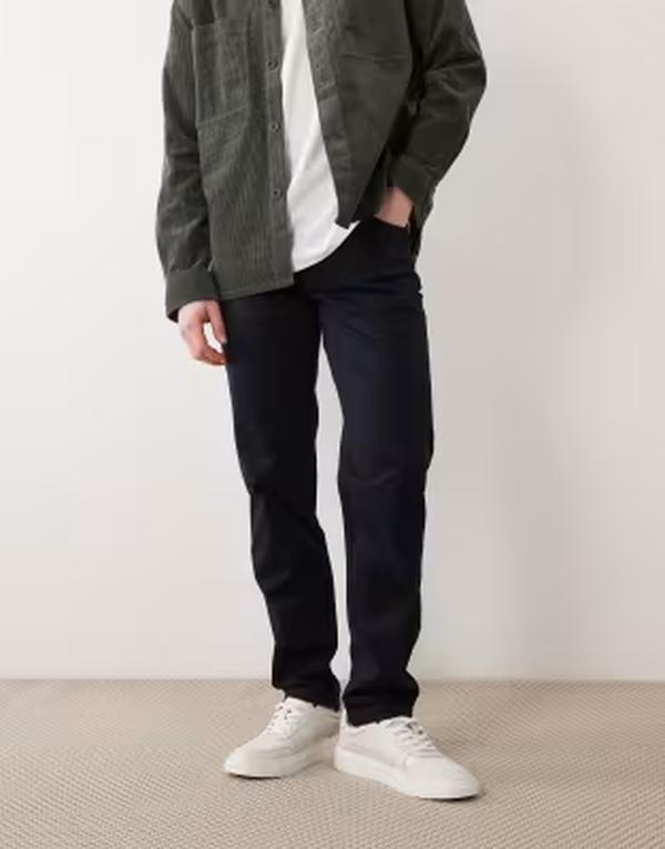 マンゴ メンズ ボトムス カジュアルパンツ レギュラーフィット コットン Mango cotton mix regular fitapered pants NAVY ネイビー|ReVida 店