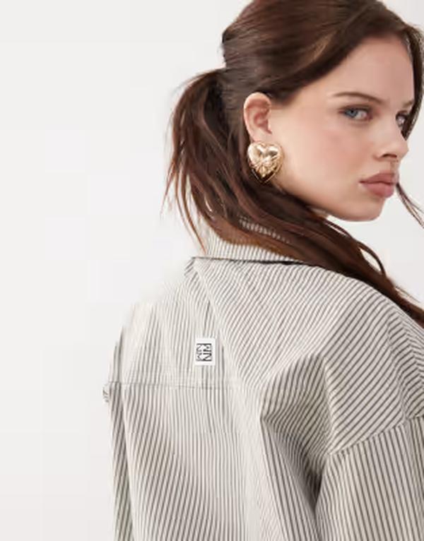 ノイジーメイ レディース アウター 上衣・上衣 プルオーバー Noisy May shirt stripe - part of a set Gray 薄墨色