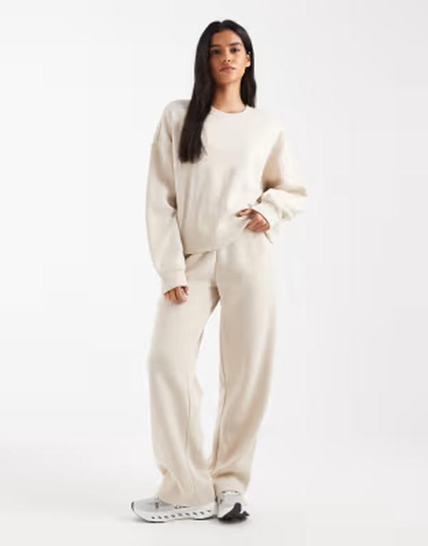 オンリー レディース ボトムス 心地好いズボン下 引っ切り無い スウェットパンツ ティーシャツ ONLY straight leg jersey sweatpants インチ stone - part of a set STONE 石ころ